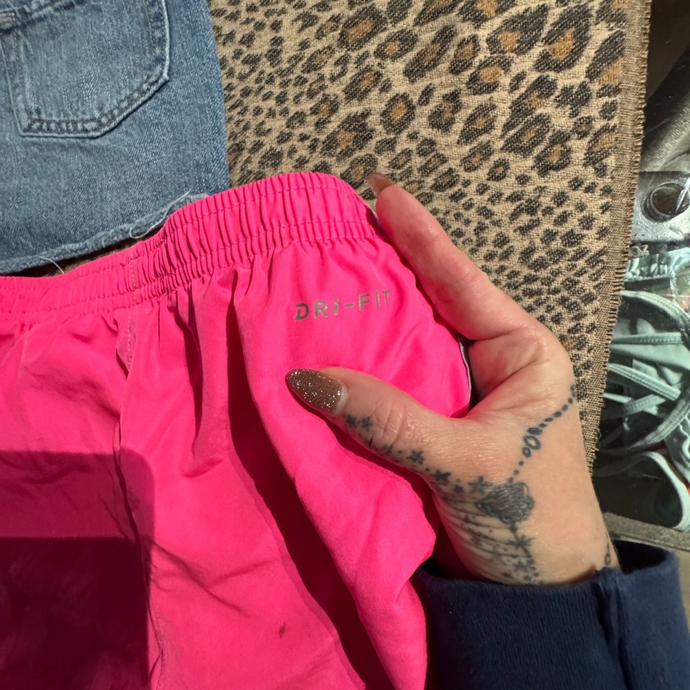 Old Navy Black and Blue Denim and pink Nike Shorts - Picture 8 of 10